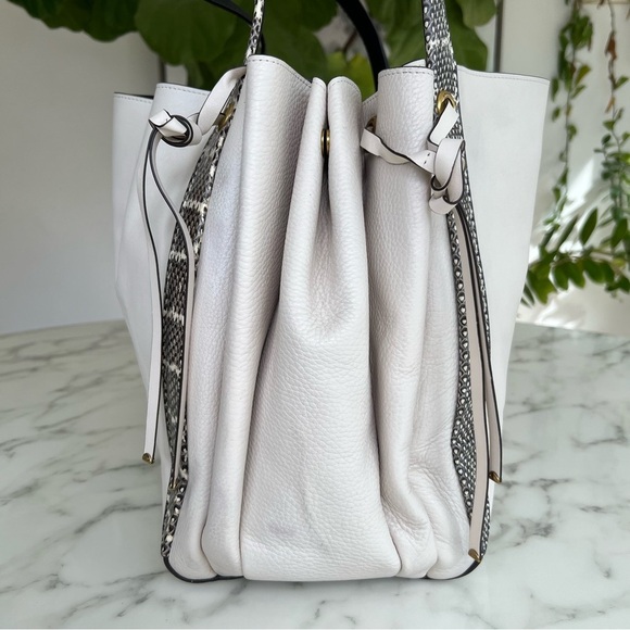 COACH 1941 Harmony Hobo In Colorblock Leather With Snakeskin Detail 69074 Chalk - Picture 4 of 16